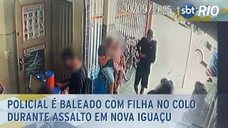 Policial é baleado com filha no colo durante assalto em Nova Iguaçu