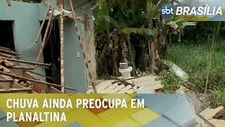 Nível da água desce e moradores contabilizam os prejuízos em Planaltina | SBT Brasília