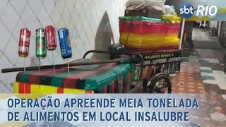 Operação apreende meia tonelada de alimentos em local insalubre