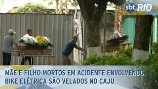Mãe e filho mortos em acidente envolvendo bike elétrica são velados no Caju