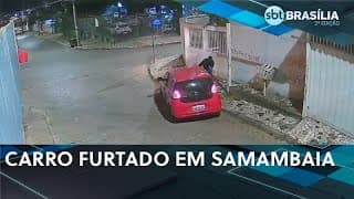 Bandidos forçam "tranco" e leva carro em Samambaia | SBT Brasília 2ª ed