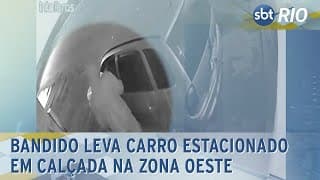 Bandido leva carro estacionado em calçada na Zona Oeste