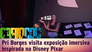 Pri Borges visita exposição imersiva inspirada na Disney Pixar