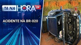 Três pessoas ficaram feridas após colisão e capotamento na BR-020 | Tá na hora DF