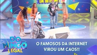 Famosos da Internet: Mesa quebra ao vivo no palco do Domingo Legal