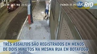 Três assaltos são registrados em menos de dois minutos na mesma rua