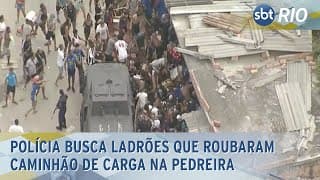 Polícia busca ladrões que roubaram caminhão de carga na Pedreira