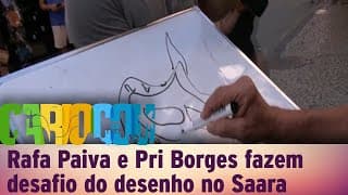 Rafa Paiva e Pri Borges fazem desafio do desenho no Saara