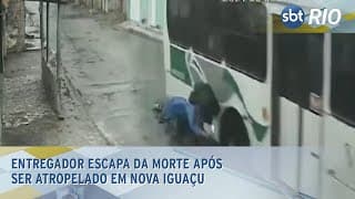 Entregador escapa da morte após ser atropelado em Nova Iguaçu