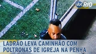 Ladrão leva caminhão com poltronas de igreja na Penha