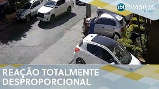 Briga de trânsito acaba com PM agredindo mulher | SBT Brasília 1ª ed