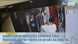 Homem com 86 anotações criminais teria praticado quatro furtos em um mês na Zona Sul