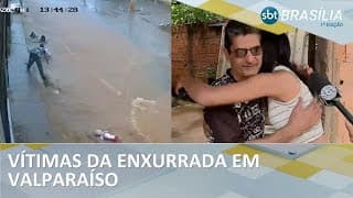 Vítimas de enxurrada reencontram comerciante que as salvou | SBT Brasília 1ª Edição