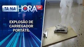 Carregador portátil esquenta muito e acaba explodindo mesmo fora de uso | Tá na hora DF