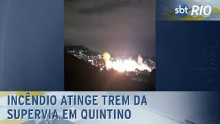 Incêndio atinge trem da supervia em Quintino