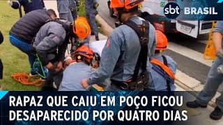 Jovem é resgatado após cair em poço de 16m de profundidade | SBT Brasil (05/06/2024)