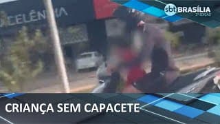 Criança é flagrada em moto sem capacete | SBT Brasília 2° Edição