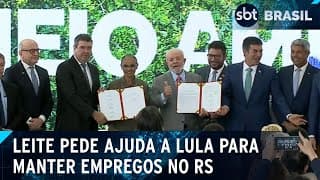 Chuvas no RS: Leite pede ajuda a Lula para manter empregos e recompor caixa | SBT Brasil (05/06/24)