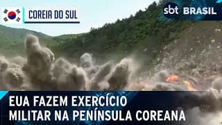 Força Aérea dos EUA faz exercício com bombas na península coreana | SBT Brasil (05/06/24)