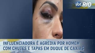 Influenciadora é agredia por homem com chutes e tapas em Duque de Caxias