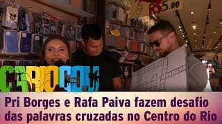 Pri Borges e Rafa Paiva fazem desafio das palavras cruzadas no Centro do Rio