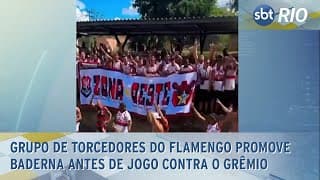 Grupo de torcedores do Flamengo promove baderna antes de jogo contra o Grêmio