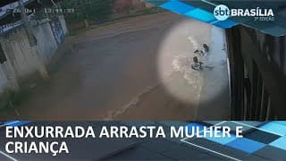 Tia e sobrinha são arrastadas por enxurrada forte | SBT Brasília 2° Edição