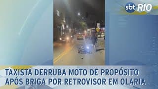 Taxista derruba moto de propósito após briga por retrovisor em Olaria
