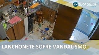 Lanchonete em terminal é alvo de vandalismo por morador de rua | SBT Brasília 1ª Edição