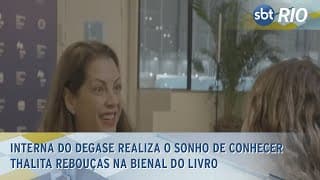 Interna do DEGASE realiza o sonho de conhecer Thalita Rebouças na Bienal do livro