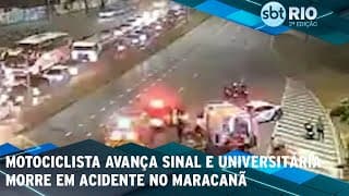 Motociclista avança sinal e universitária morre em acidente no Maracanã