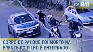 Corpo de pai que foi morto na frente do filho é enterrado