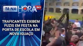 Traficantes exibem fuzis em festa na porta de escola em Nova Iguaçu