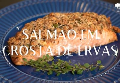 Receita de salmão em crosta de ervas | Minutinhos da Chef