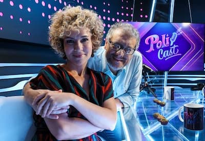 Marcello Airoldi e Amanda Acosta trocam elogios no PoliCast