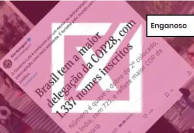 ENGANOSO: Post engana ao sugerir que governo federal banca 1,3 mil pessoas na COP28