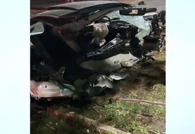 Vídeo mostra ocupantes do Porsche antes de acidente que destruiu