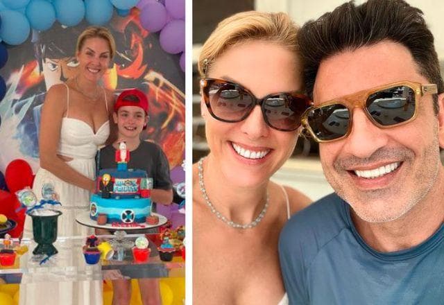 Ana Hickmann comemora aniversrio do filho ao lado de Edu Guedes - SBT TV -  SBT TV