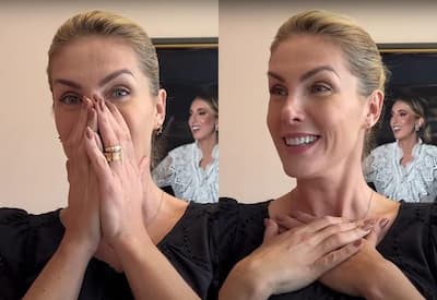 Ana Hickmann se emociona ao provar vestido que usará no noivado com Edu Guedes