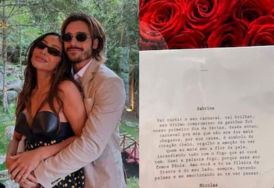 Nicolas Prattes surpreende Sabrina Sato com carta de amor emocionante