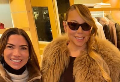 Patricia Abravanel encontra Mariah Carey em viagem e registra momento