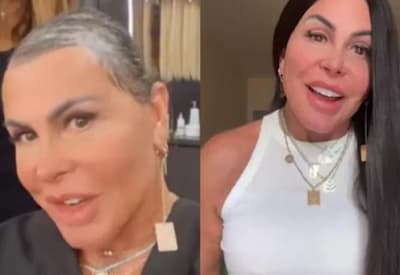 Gretchen mostra antes e depois de cabelo com mega hair: "Linda até sem cabelo"