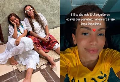 Anitta perde 100 mil seguidores após fotos em terreiro de candomblé