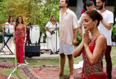 Anitta inicia celebração de aniversário com ritual hindu