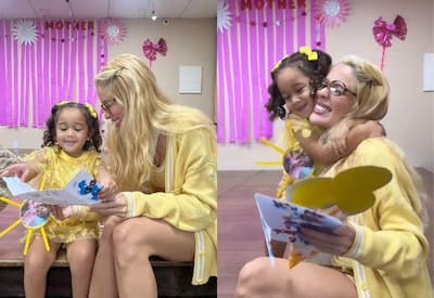Karoline Lima se emociona com 1ª apresentação escolar da filha Cecília