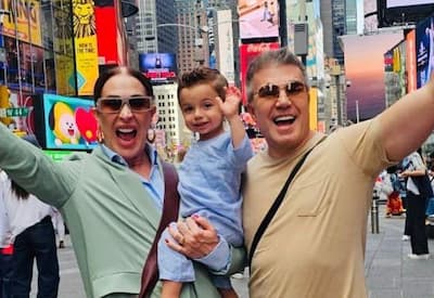 Claudia Raia mostra filho mais novo conhecendo Nova York