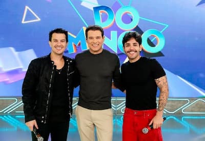 Hugo & Guilherme e Jaquelline animam o aniversário de Celso Portiolli no "Domingo Legal" desta semana