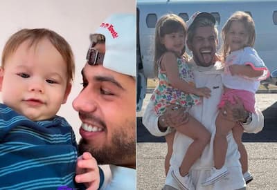 Zé Felipe se reencontra com a família após shows em Portugal