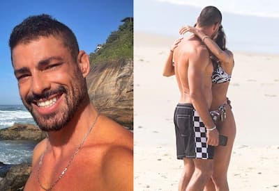 Cauã Reymond troca beijos com nova affair em praia no Rio