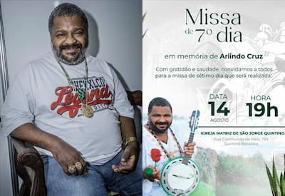 Missa de 7º dia de Arlindo Cruz será realizada na Igreja de São Jorge
